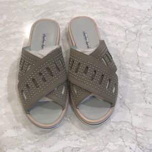 Charles David grey suede sandals